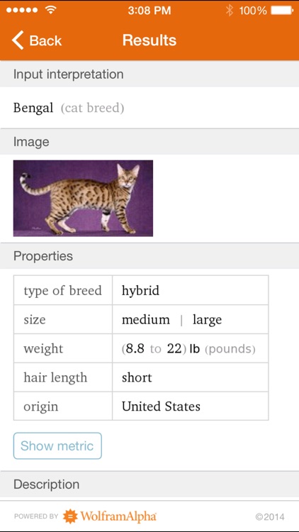 Wolfram Cat Breeds Reference App