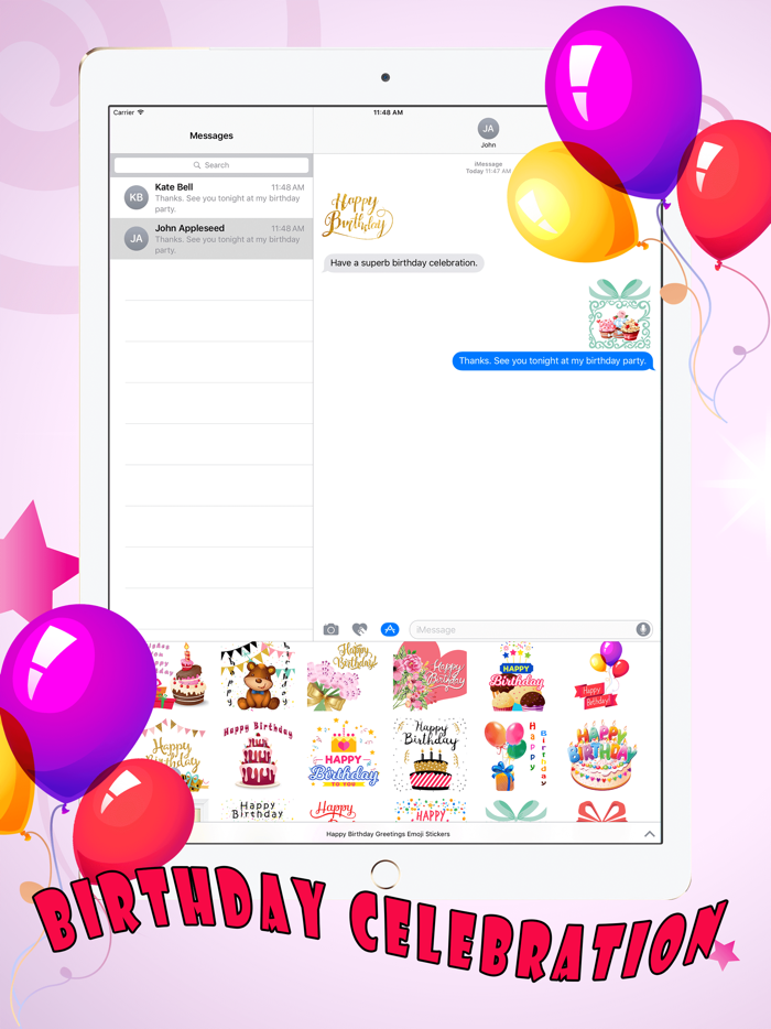 Happy Birthday Greetings Emoji Stickers