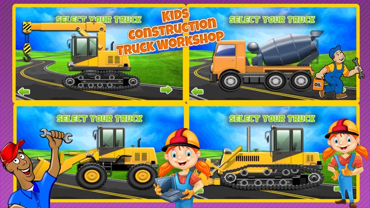 Construction Truck Workshop - kids Education Game