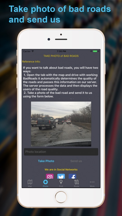 BadRoads - map of roads qualit