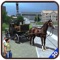 Description: Life of Horse as a buggy carriage transportation (Horse cart driving)