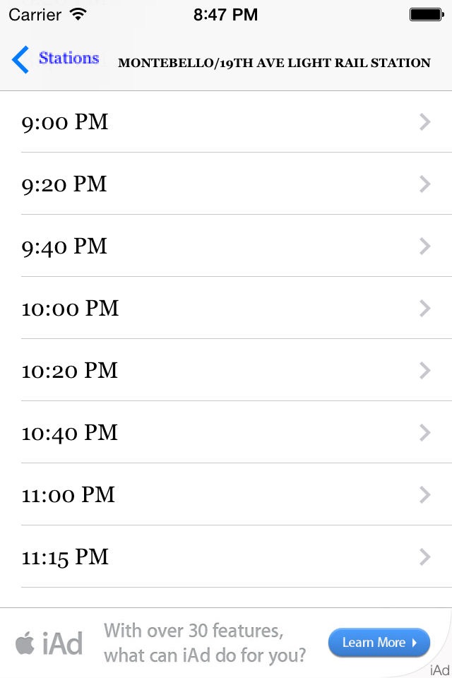Phoenix Light Rail Timetable screenshot 3