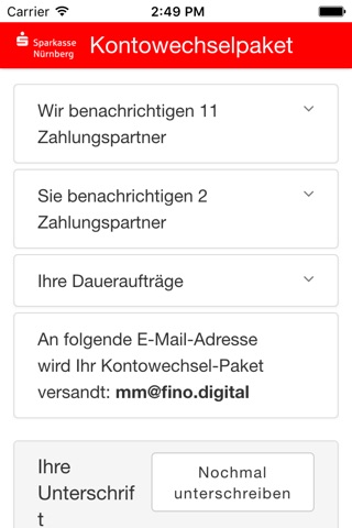 Kontowechsel Sparkasse Nürnberg screenshot 3