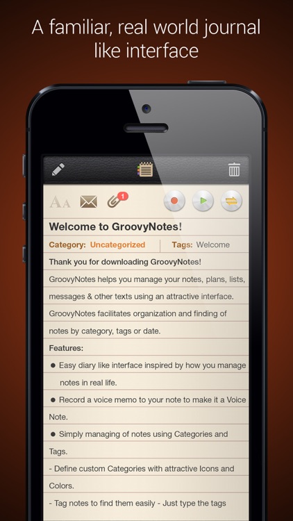 Groovy Notes for iPhone - Text & Voice Notes