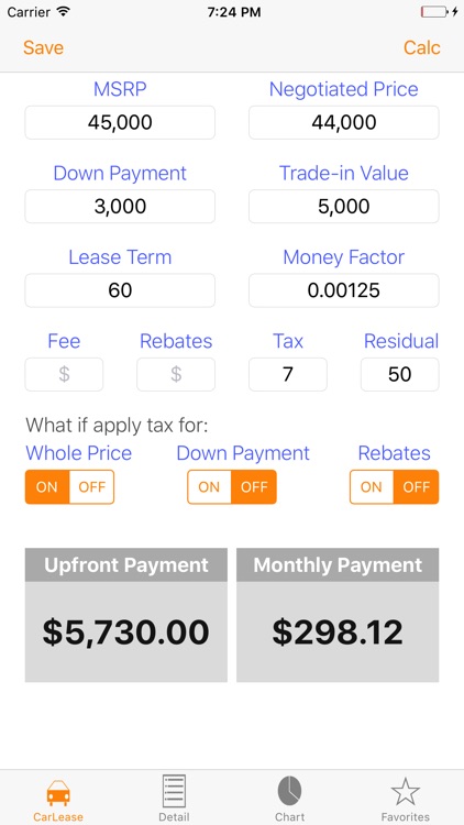 Auto Lease Calculator/ Car Loan Payment & Leasing