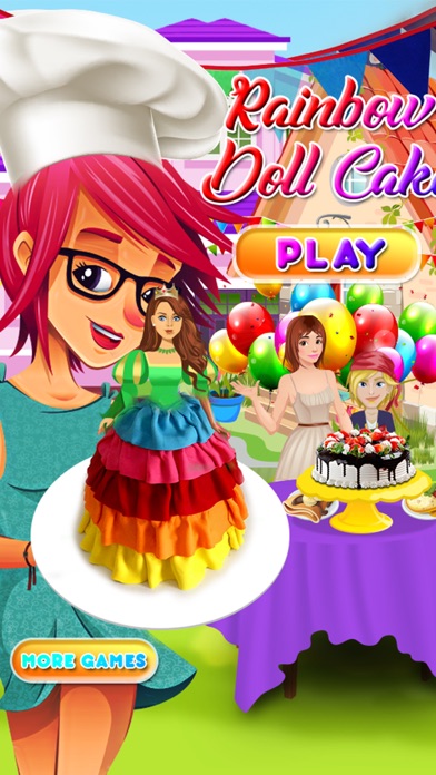 Rainbow Doll Cake Maker-Kids Make Cakes screenshot 1