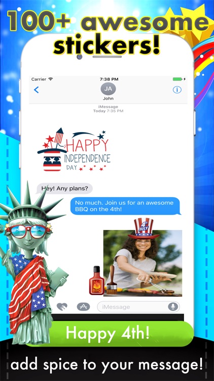 USAmoji - 4th Of July Stickers For Photos