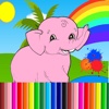Coloring Page Learn Game Elephant For Kids