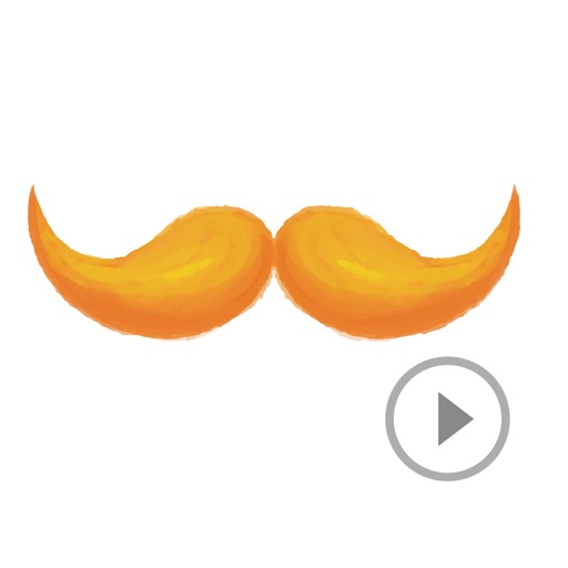 Animated Watercolor Mustache Sticker icon