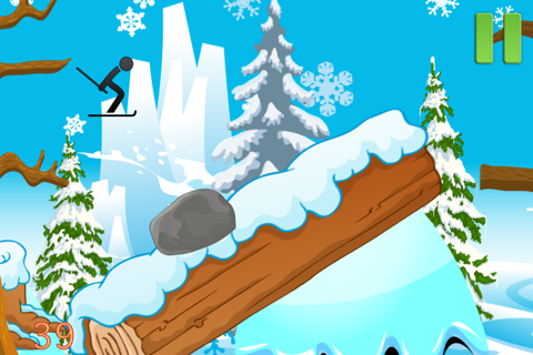 Stick-Man Safari Winter Ski Extreme Game screenshot 4