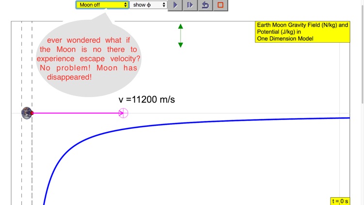 Earth Moon Escape Velocity Lab Pro