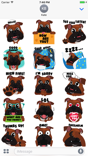 Bulldog Expressions Stickers for iMessage(圖3)-速報App