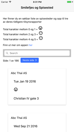 Smilefjes og Spisested