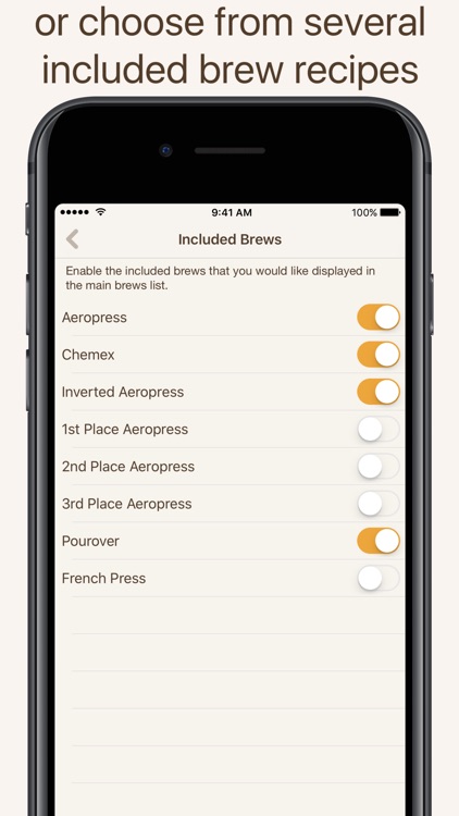 Brew Timer - Coffee Timer and Recipe Organizer