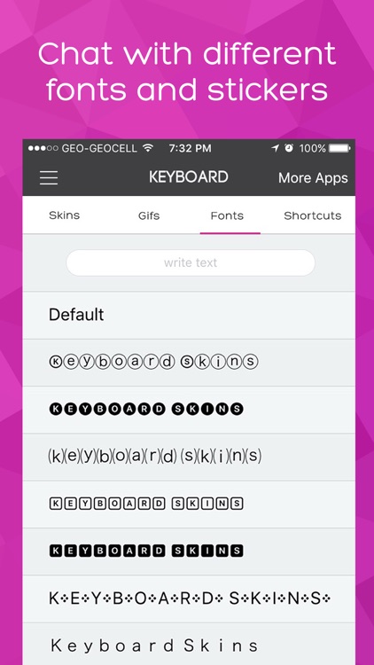 Keyboard Skins for iPhone - themes, fonts, GIFs