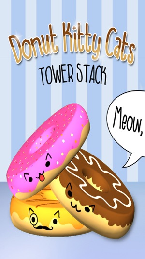 Donut Kitty Cats Tower Stack 3D