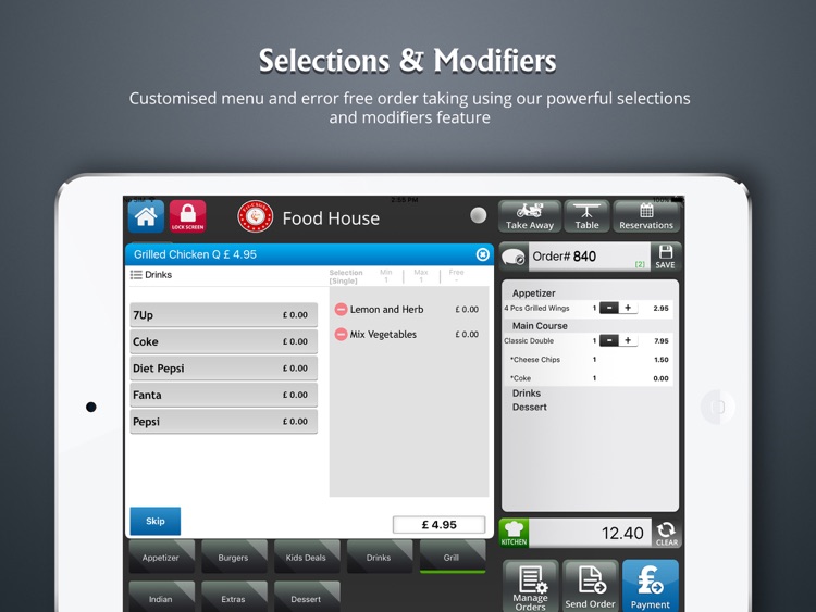 Just eMenu iPad Point of Sale (POS)