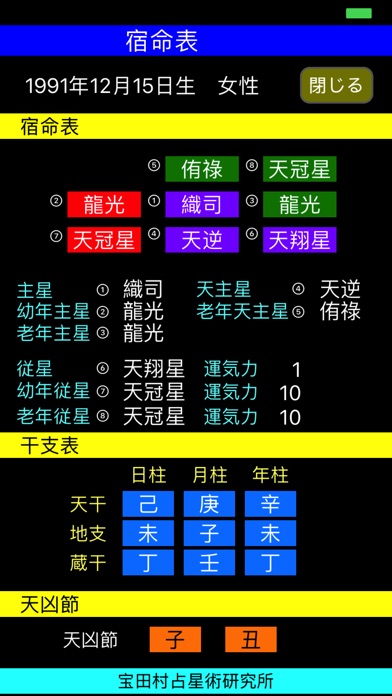 宝田村の占星術2018年版 screenshot1