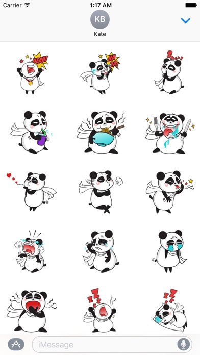 Cute Panda Love Sport Sticker screenshot 2