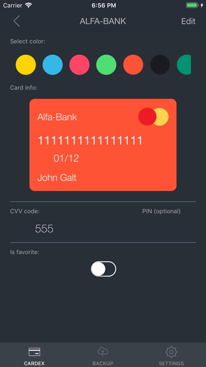 Cardex - Bank Card Holder
