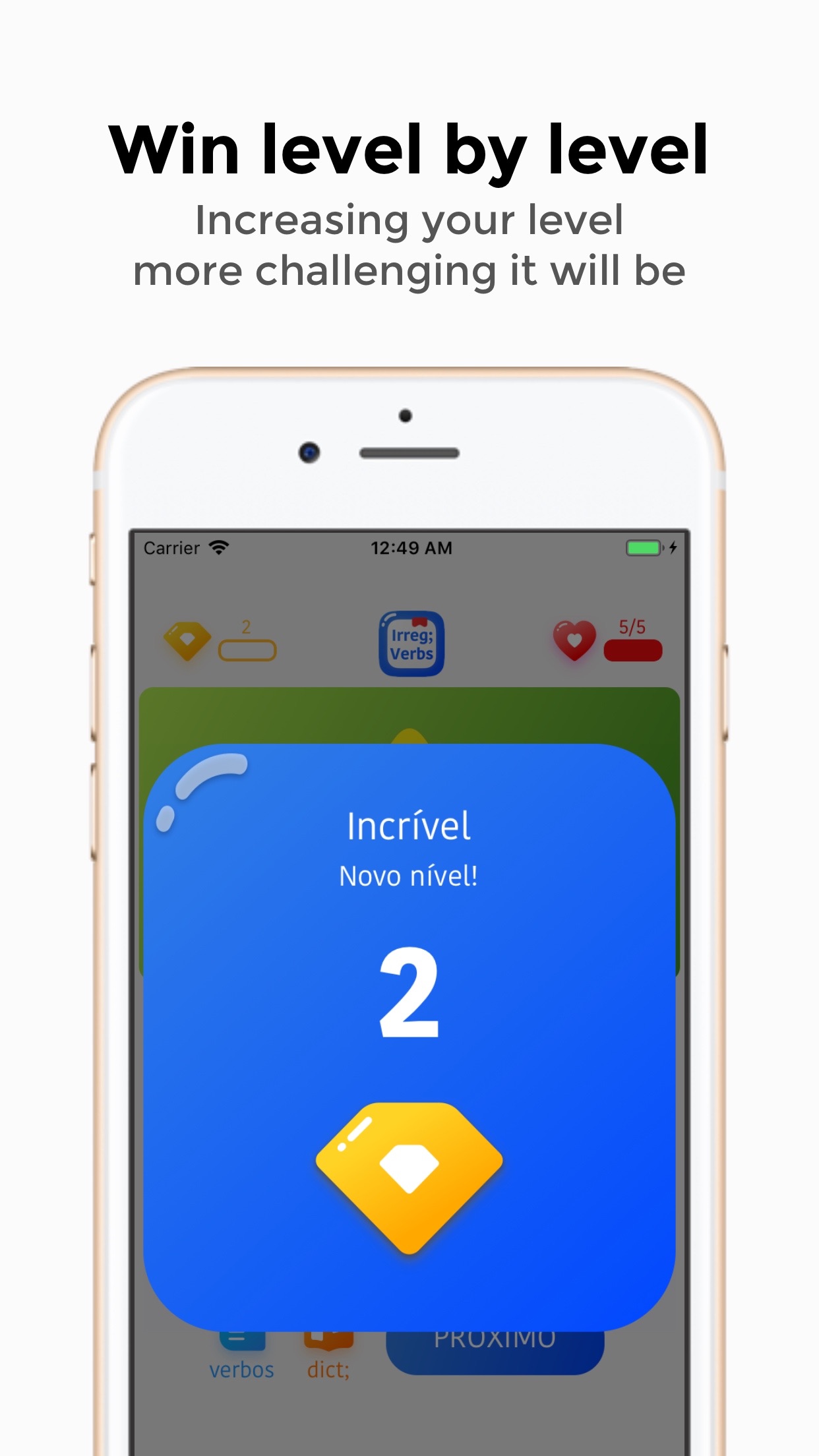 Screenshot do app Irregular Verbs - Learning it