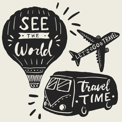 Hand Drawn Travel Stickers and Quotes icon