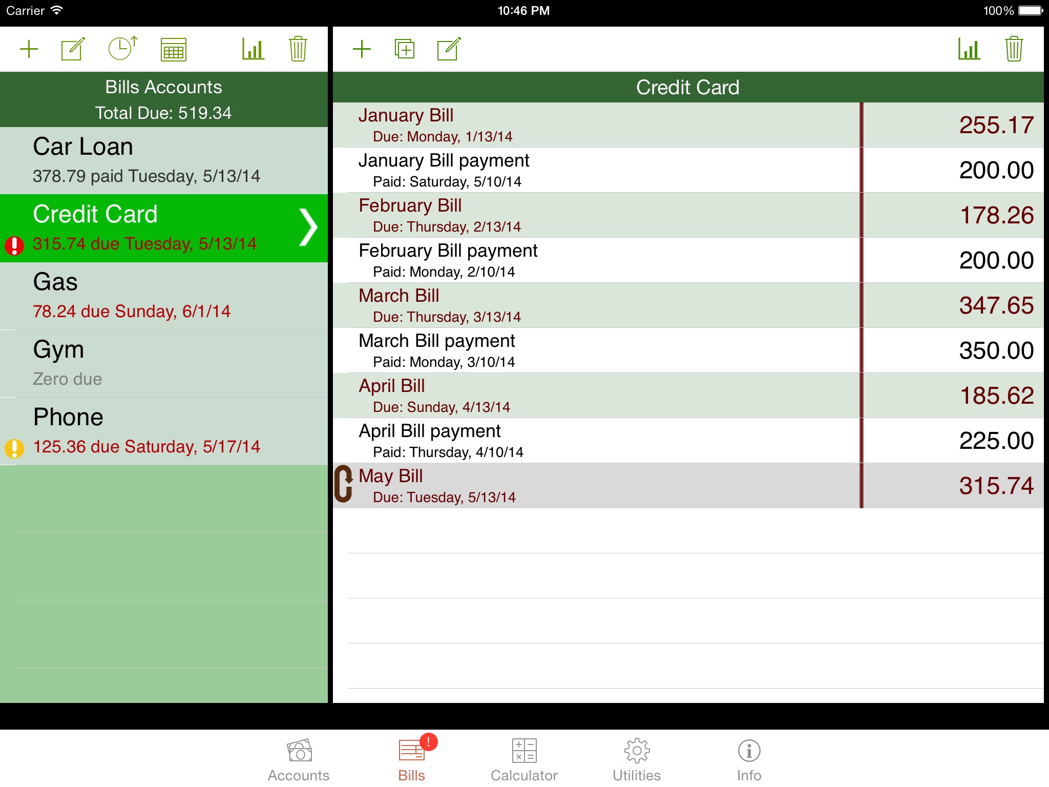 iCheckBalance for iPad screenshot 4