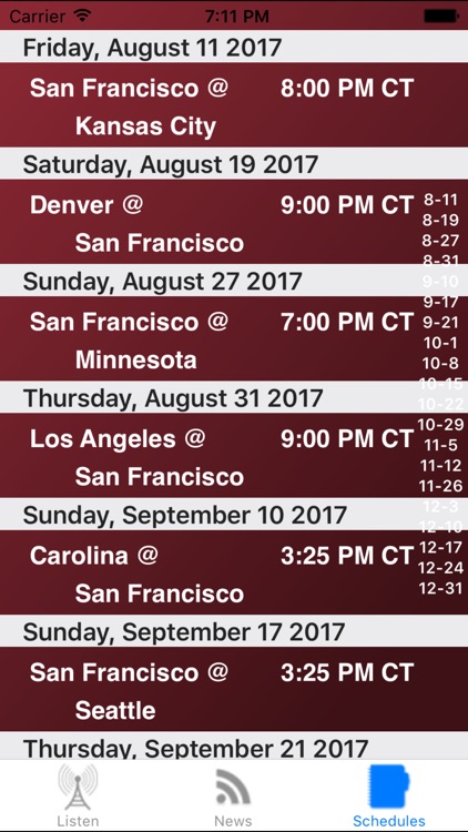 San Francisco Football Live - Radio, Schedule News