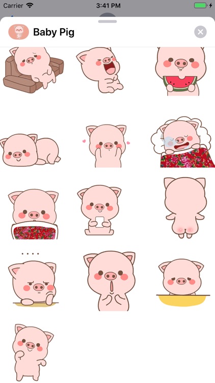 Baby Pig Animated Stickers