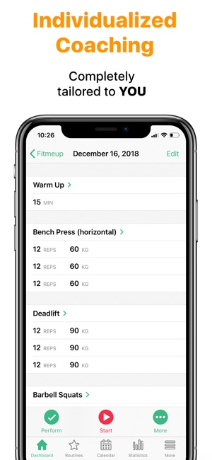 Fitmeup workout assistant app