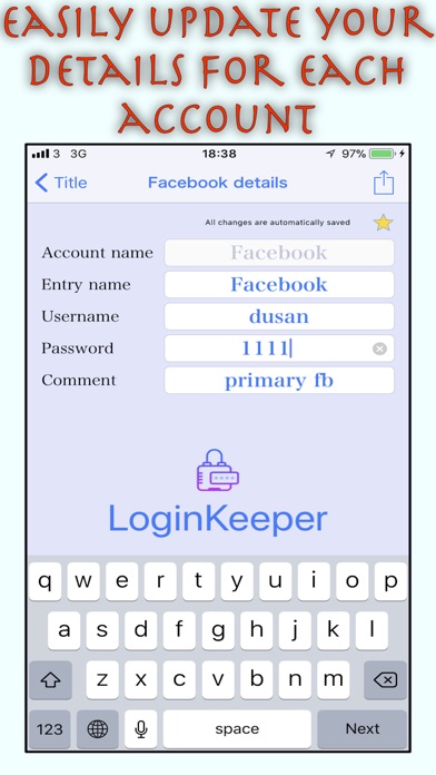 Login Keeper: Handle Logins screenshot 3