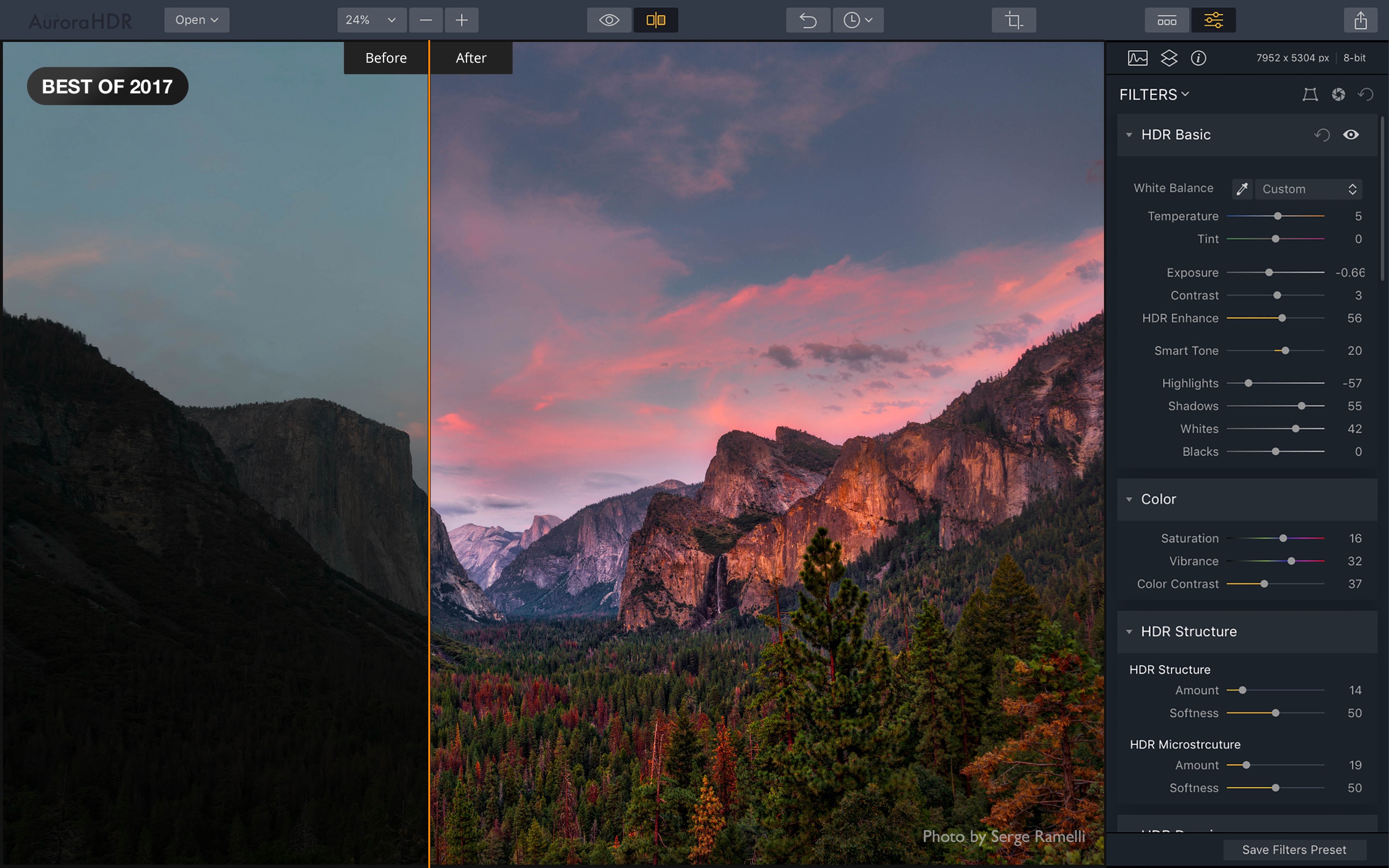 Screenshot do app Aurora HDR 2018