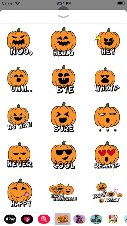 Pumpkin Halloween Stickers Set