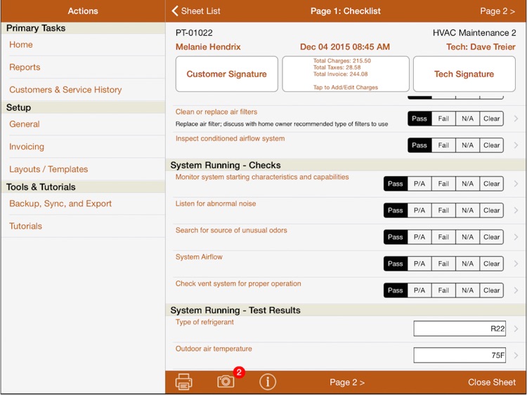 mpengo Service Sheet