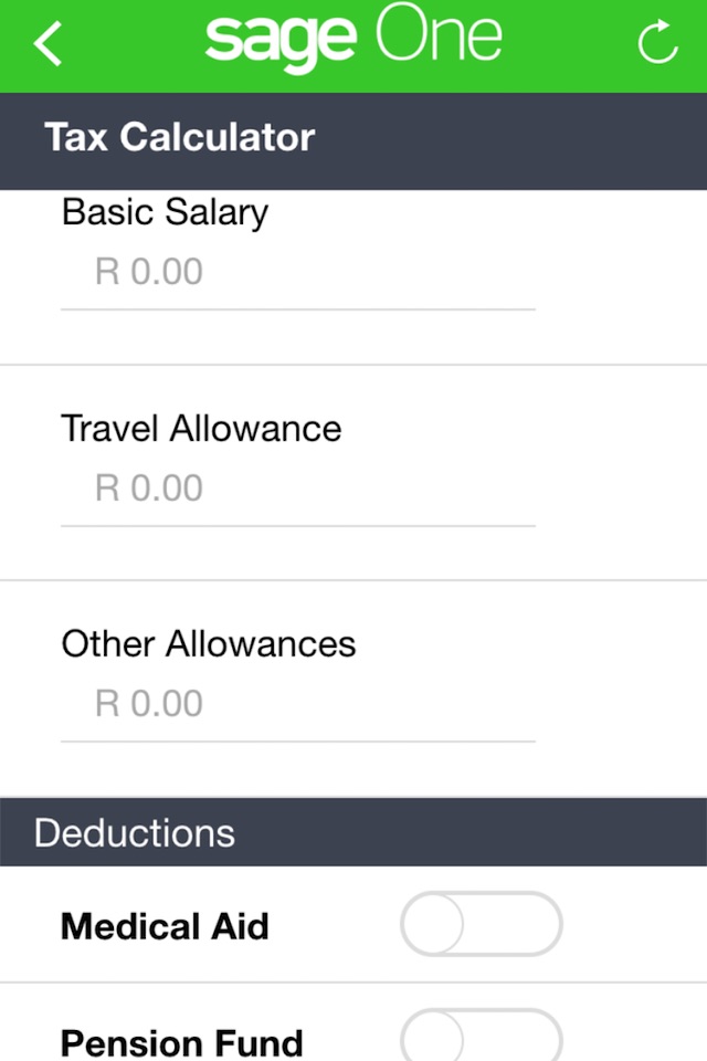 Sage Tax Calculator (ZA) screenshot 2