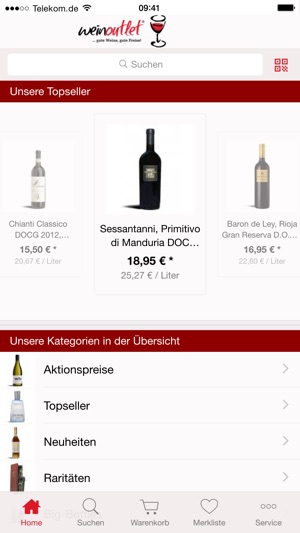 Wein-Outlet Mobile App