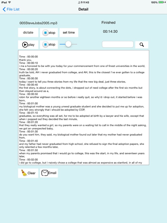 A DictationPad - speech recognition on audio file