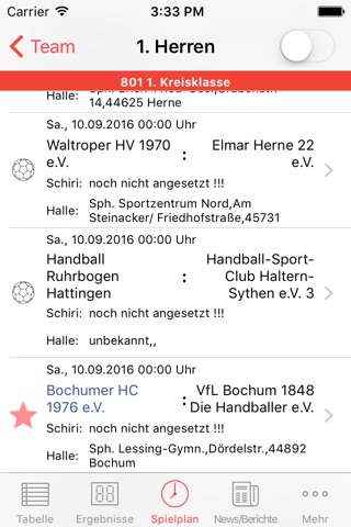 bochumer handball club 1976 eV screenshot 2