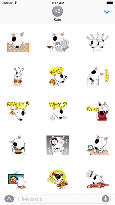 Cute Bull Terrier Dog Sticker screenshot 2