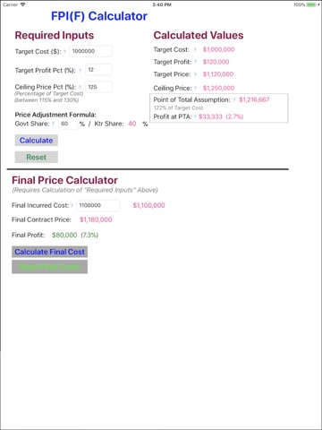 FPIF Calculator screenshot 2
