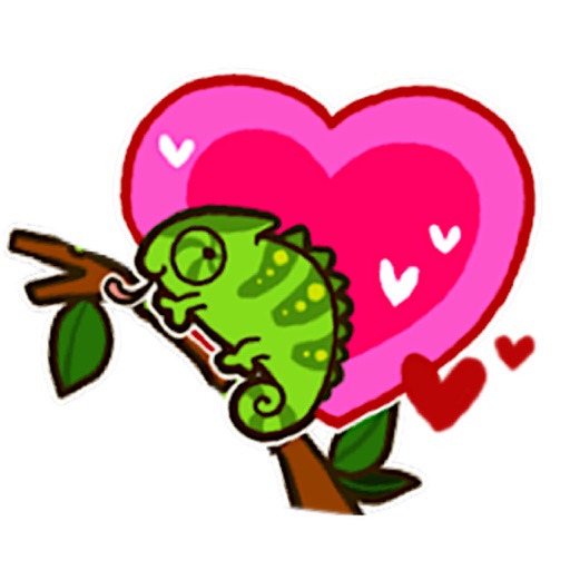 Lovely Chameleon Sticker iOS App