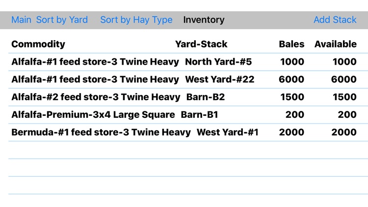 AgSys Hay Inventory