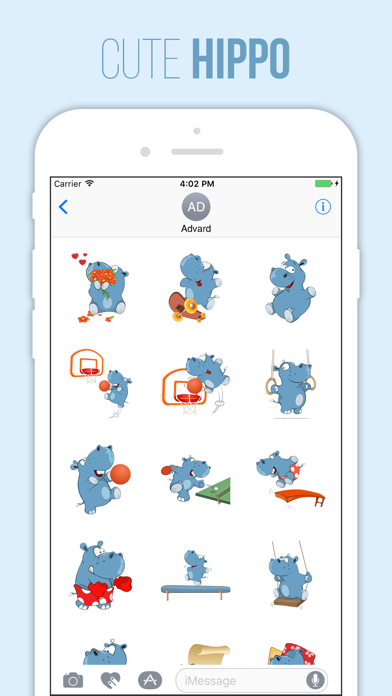 Cute Hippo Stickers screenshot 2