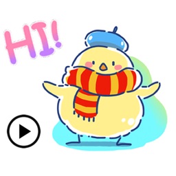 Animated Yellow Chick Sticker