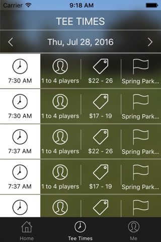 Spring Park Golf Tee Times screenshot 3