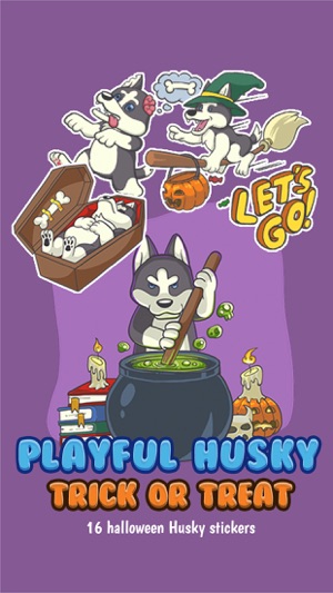 Playful Husky Halloween