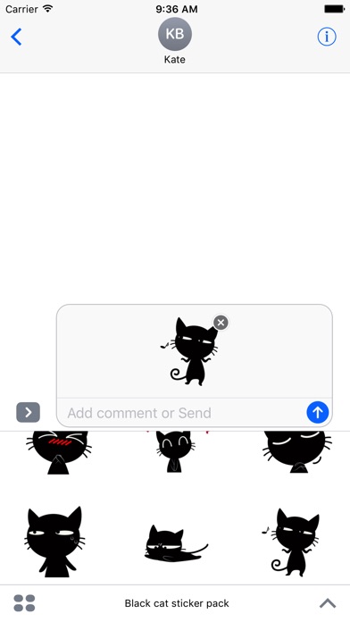 Black cat sticker pack screenshot 3