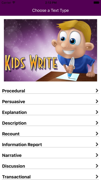 Kids Write Text Types