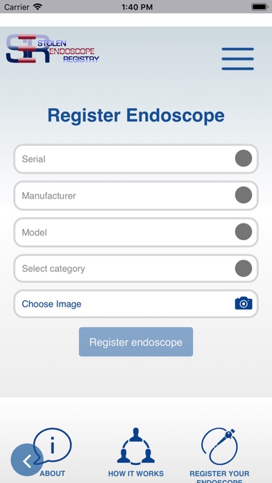 Stolen Endoscope Registry screenshot 4
