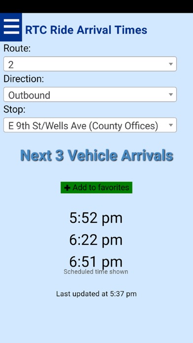 Reno Bus Tracker for RTC screenshot 3